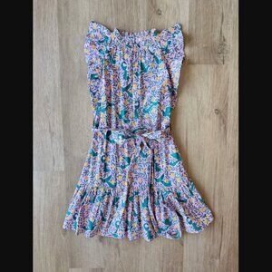 Banjanan Ruffled Mini Dress Pink Sleeveless Floral Print XS